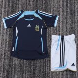 Kids Argentina 2006 World Cup Away Retro Kit