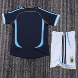 Kids Argentina 2006 World Cup Away Retro Kit