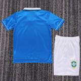 Kids Brazil 1994 World Cup Away Retro Kit