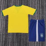 Kids Brazil 2014 World Cup Home Retro Kit
