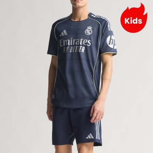Player Version Kids Real Madrid 25/26 Away Authentic Kit
