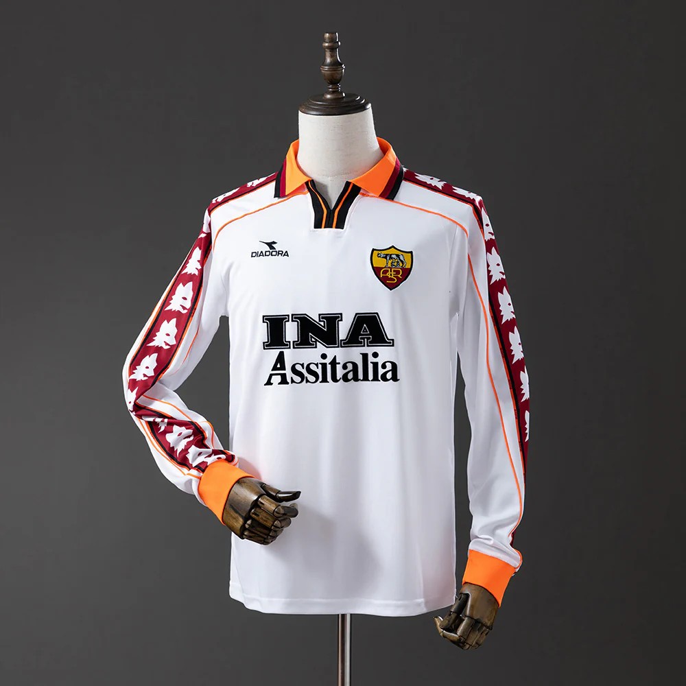 US$ 22.99 - AS Roma 1998/1999 Away Long Sleeve Retro Jersey - m