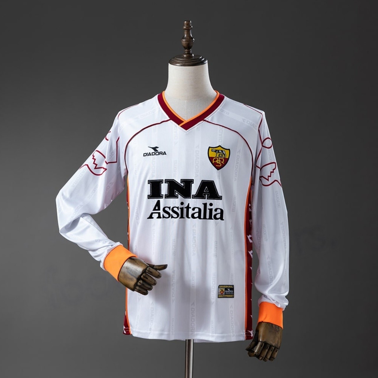 US$ 22.99 - AS Roma 1999/2000 Away Long Sleeve Retro Jersey - m