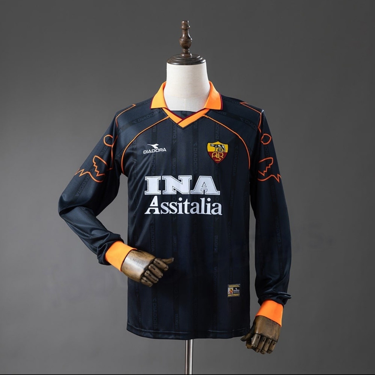 US$ 22.99 - AS Roma 1999/2000 Third Long Sleeve Retro Jersey - m
