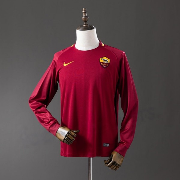 AS Roma 2017/2018 Home Long Sleeve Retro Jersey