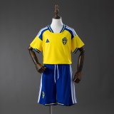 Kids Sweden 2026 Home Jersey and Short Kit