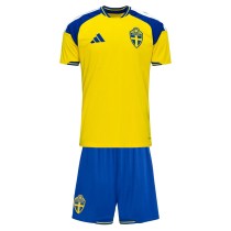 Kids Sweden 2026 Home Jersey and Short Kit