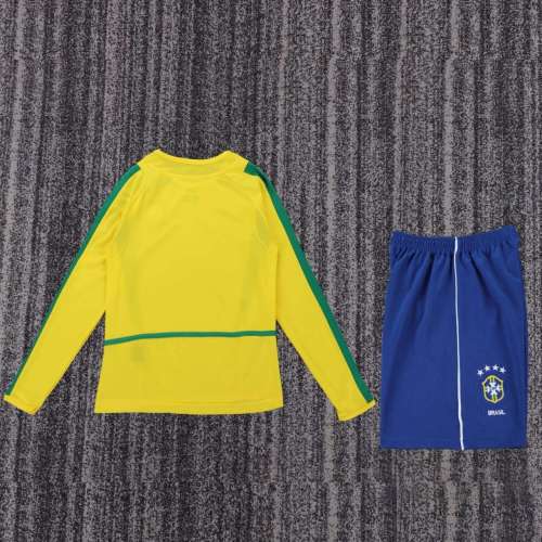 Kids Brazil 2002/2004 Home Long Sleeve Retro Kit