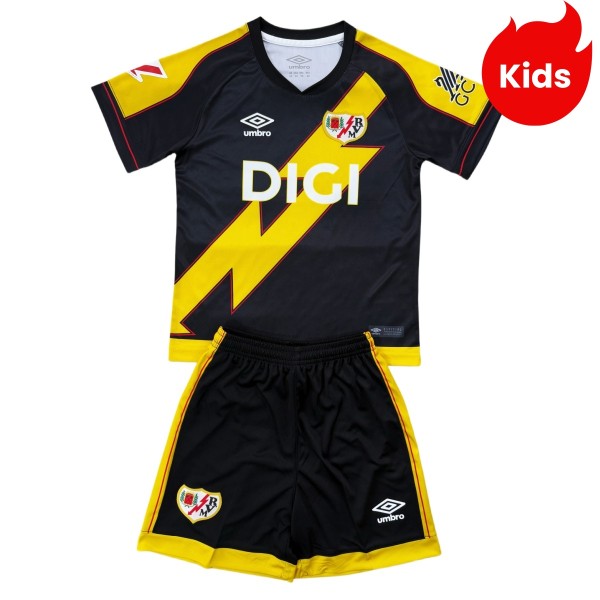 Kids Rayo Vallecano 25/26 Third Jersey and Short Kit