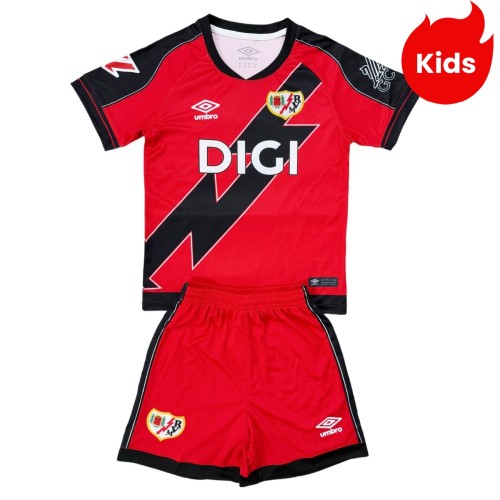 Kids Rayo Vallecano 25/26 Away Jersey and Short Kit