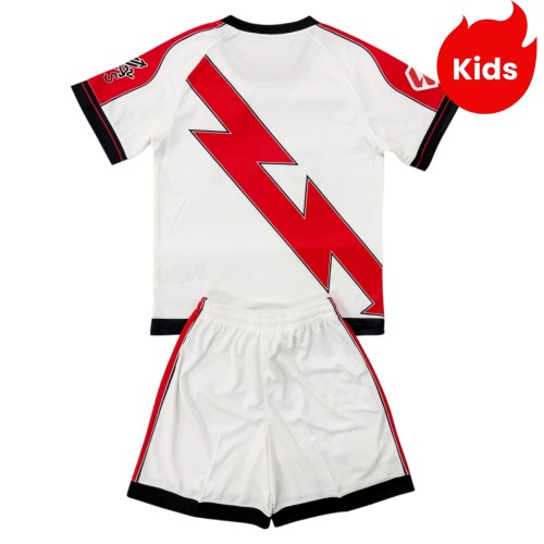 Kids Rayo Vallecano 25/26 Home Jersey and Short Kit