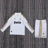 Kids Real Madrid 2011/2012 Home Long Sleeve Retro Kit