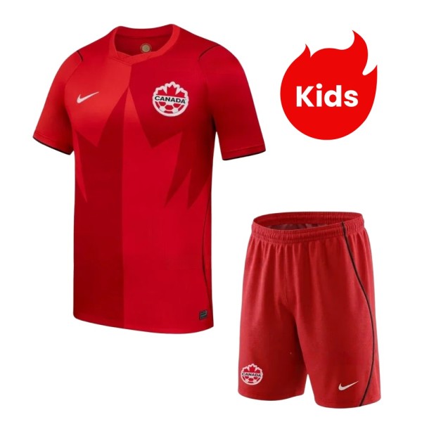 Kids Canada 2026 Home Jersey and Short Kit
