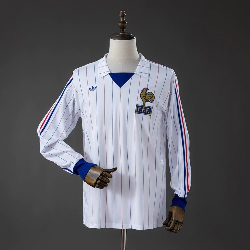 France 1980/1982 Away Long Sleeve Retro Jersey