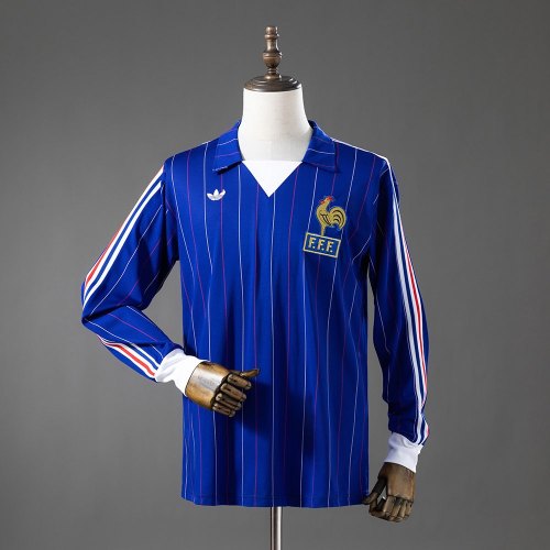 France 1980/1982 Home Long Sleeve Retro Jersey
