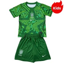 Kids Brazil 2026 Goalkeeper Jersey and Short Kit