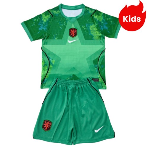 Kids Netherlands 2026 Goalkeeper Jersey and Short Kit
