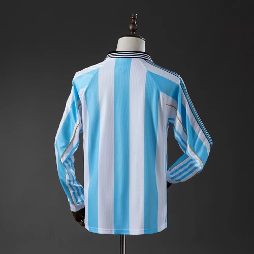 Argentina 1998 World Cup Home Long Sleeve Retro Jersey