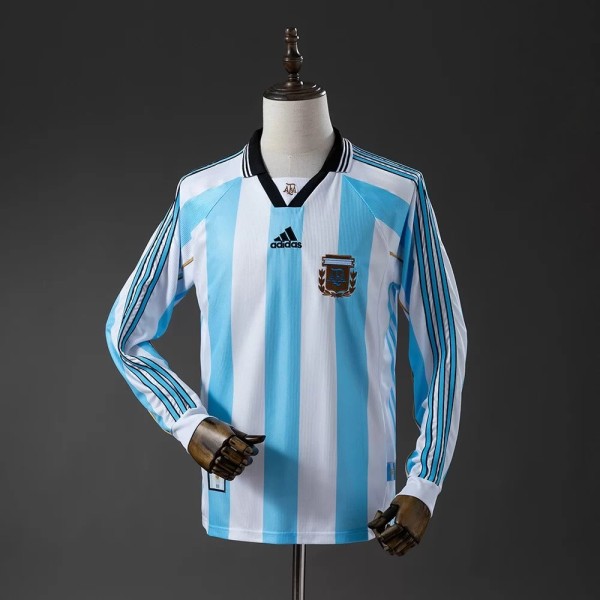 Argentina 1998 World Cup Home Long Sleeve Retro Jersey