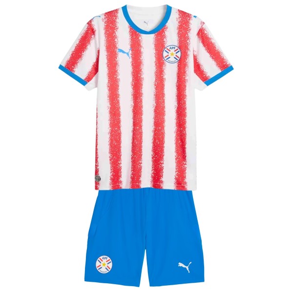Kids Paraguay 2026 Home Jersey and Short Kit