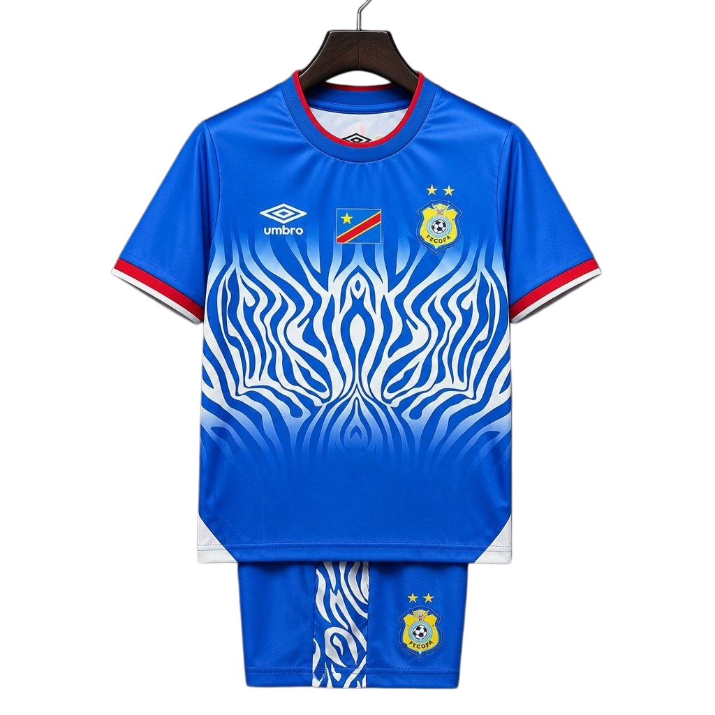 Kids DR Congo 2026 Home Jersey and Short Kit