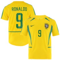(On Sale) Brazil 2002/2004 Home Retro Jersey with Ronaldo Print (On Sale) Brazil 2002/2004 Home Retro Jersey with Ronaldo Print