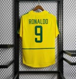 (On Sale) Brazil 2002/2004 Home Retro Jersey with Ronaldo Print