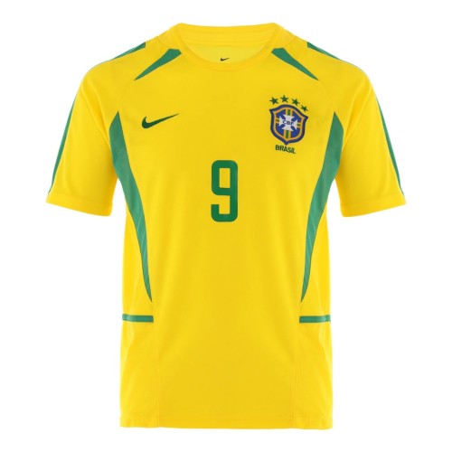 (On Sale) Brazil 2002/2004 Home Retro Jersey with Ronaldo Print