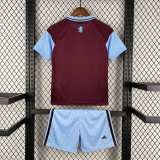 Kids Aston Villa 26/27 Home Jersey and Short Kit