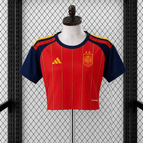 Thai Version Women's Spain 2026 Home Winners Cropped Jersey