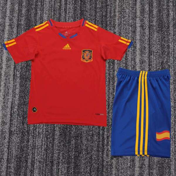 Kids Spain 2010 World Cup Home Retro Kit