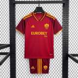 Kids AS Roma 26/27 Home Jersey and Short Kit