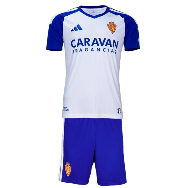 Kids Real Zaragoza 26/27 Home Jersey and Short Kit