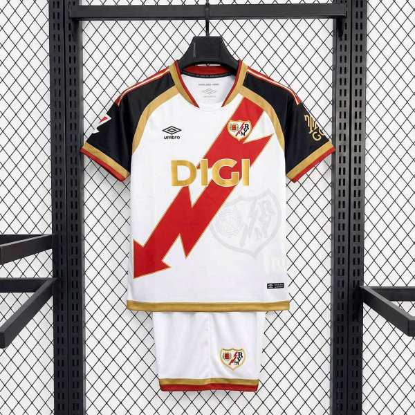 Kids Rayo Vallecano 26/27 Home Jersey and Short Kit