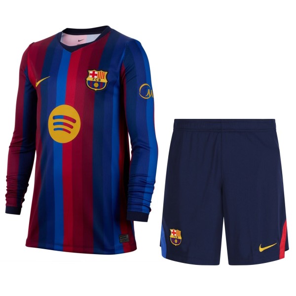 Kids Barcelona 26/27 Home Long Sleeve Jersey and Short Kit