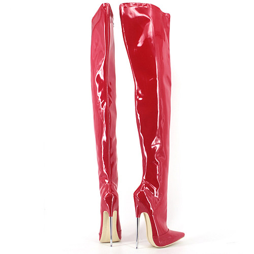 French Pleaser Seduce Crossdresser Sissy Maid Thigh High Boots 18CM