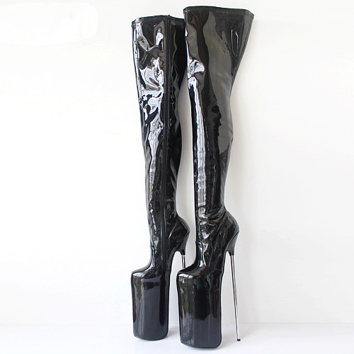French Pleaser Seduce Crossdresser Sissy Maid Thigh High Boots 30CM