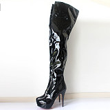 French Pleaser Seduce Crossdresser Sissy Maid Thigh High Boots 15CM