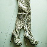 French Pleaser Seduce Crossdresser Sissy Maid Thigh High Boots 15CM