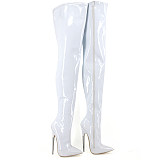 French Pleaser Seduce Crossdresser Sissy Maid Thigh High Boots 18CM