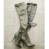 French Pleaser Seduce Crossdresser Sissy Maid Thigh High Boots 12CM