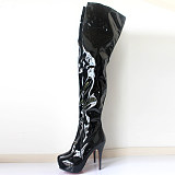 French Pleaser Seduce Crossdresser Sissy Maid Thigh High Boots 15CM