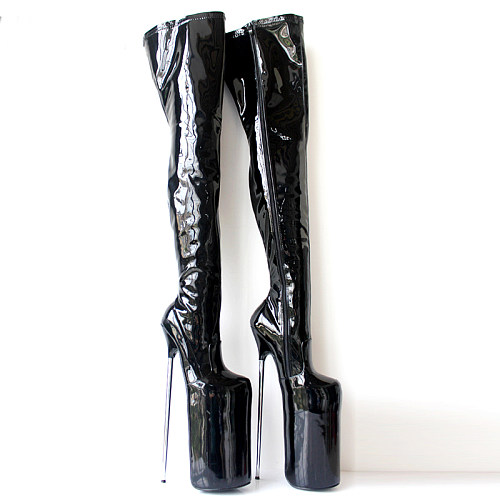 French Pleaser Seduce Crossdresser Sissy Maid Thigh High Boots 30CM
