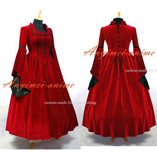 Victorian Rococo Gown Ball Costume Gothic Punk Velvet Costume Tailor-Made[G640]