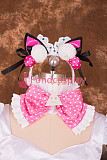 fondcosplay adult sexy cross dressing sissy maid short Lockable Black Clear PVC Dress white apron Uniform CD/TV[T003]