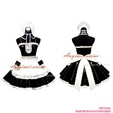 fondcosplay adult sexy cross dressing sissy maid He Is My Master black heavy Pvc Dress Uniform white apron Custom-made[G498]