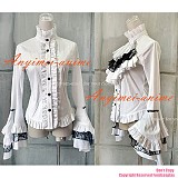 fondcosplay adult sexy cross dressing sissy maid short Gothic Lolita Punk Fashion white Shirt Coat Jacket CD/TV[CK1217]