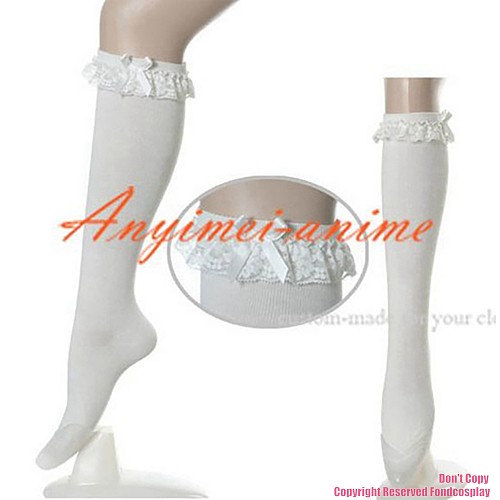 fondcosplay adult sexy cross dressing sissy maid Gothic Lolita Punk Fashion white Stocking Custom-made[CK1061]