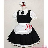 fondcosplay adult sexy cross dressing sissy maid short black Cotton Dress Uniform white shirt apron Costume CD/TV[CK815]