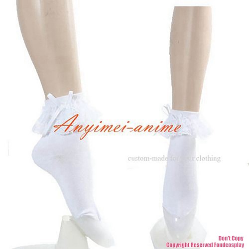 fondcosplay adult sexy cross dressing sissy maid short Gothic Lolita Punk Fashion white Socks Custom-made[CK1064]